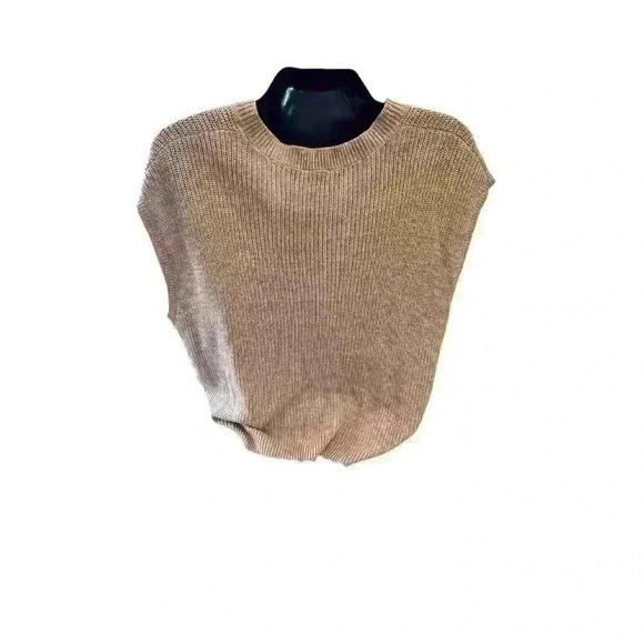 Women's Neutral Tan Pull Over Sleeveless Knit Vest Size XXXL 22 3XL Vneck Soft - Picture 2 of 7